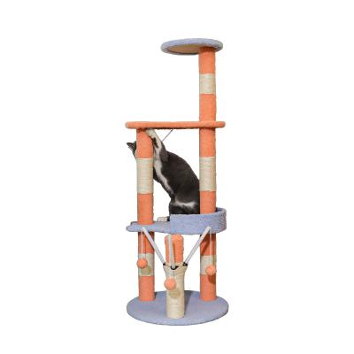 China Wholesale Viable Eco-Friendly Upgraded Style Pet Cats Scratcher Toys With Scratching Posts For Kittens Cat Tree Tower for sale