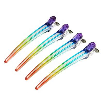 China New Comfortable Rubber Rainbow Hair Clips Clips Hairdressing Setting Clips Hair Styling Tools Headwear Hair Accessories for sale