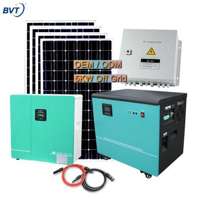 China Home 5KW home energy storage system with solar hybrid inverter lifepo4 battery pack with inverter and battery all in one system for sale