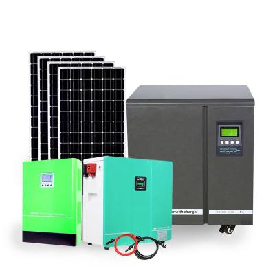 China Home 12kw 15kw 20kw Customized Full Set Single Phase 10kw Low Frequency Home Off Grid Solar Power System With Mppt Solar Charge for sale