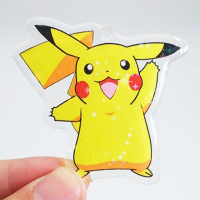 China Gift NO MOQ Double Side Panel One Side Printing Anime Hologram Acrylic Charm Custom Glitter Eco-Friendly Material for sale