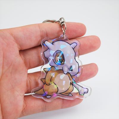 China FREE SAMPLE Glitter Hologram Double Side Printing Anime Plastic Charm Acrylic Key Chain With Your Logo Design for sale