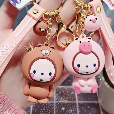 China 2020 BOXIN INS Eco-Friendly STYLE Cute PVC Cardboard Monkey Pendants For Girl Gifts Bag Decoration Key Chain for sale