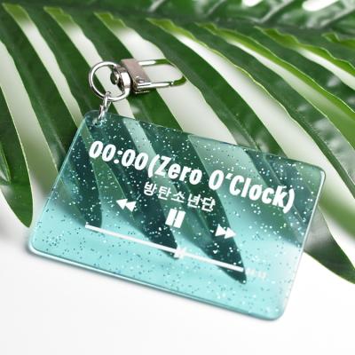 China Hot Promotion Gift Boxin Ins Sales Ticket Hotel Heart Shape Key Chain Clear Acrylic Custom Glitter Key Chain for sale