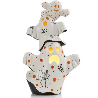 China New Europe Design Halloween Decorations Pumpkin Light Skull Ghost Ornament For Halloween for sale