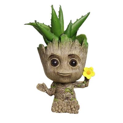 China American Style Baby Groot Flower Pot PVC Material Baby Tree Garden Flower Plant Pot for sale