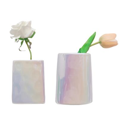 China Industrial Hot Sale Flower Vase Decorative Colorful Flower Vases Small Beads Glazed Ceramic Vase For Home Decor for sale