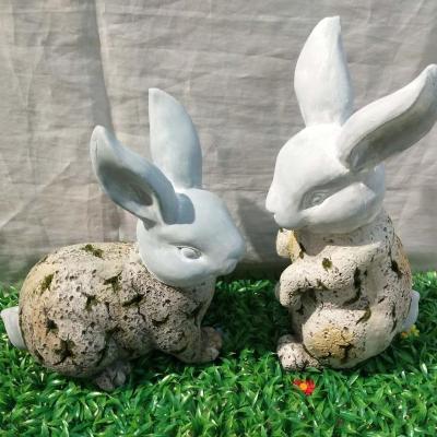 China Craftsman Magnesia Rabbit/Rabbit Basket Flower Container Flower Pot Creative Animal Garden Decor for sale