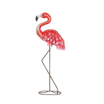 China Europe Metal Flamingo Home and Garden Ornament Crafted Statue Indoor Outdoor Sculpture for sale