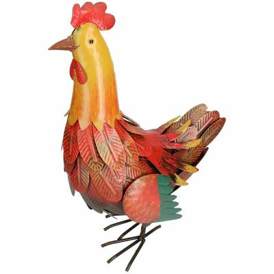 China Hen Garden Metal Decoration Lawn Farm Animal Sculpture Ornament Europe Chicken Statue for sale