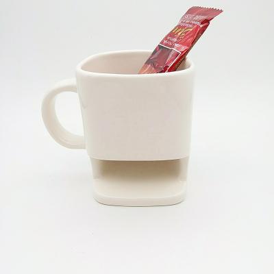 China Viable Creative Ceramic Cookie Mug Milk Cup Coffee Mug Ceramic Mugs For Cookies for sale