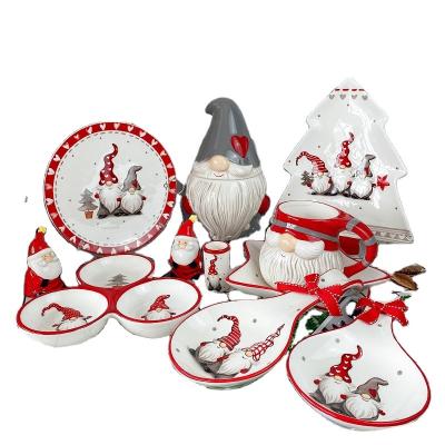 China Sustainable Hot Selling Porcelain Dinnerware Set Luxury Thanksgiving Christmas Holiday Tableware Essential for sale