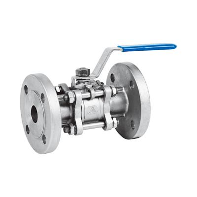 China DN25 DN50 3pc General Manual Handle SS304/316 Flanged Ball Valve Factory Price for sale