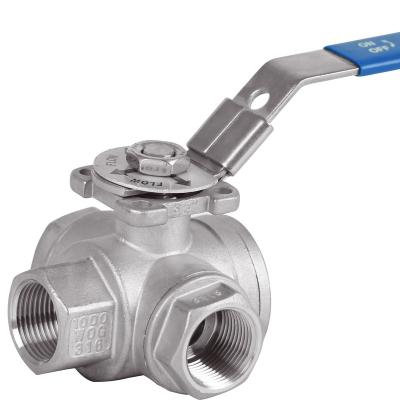 China General Stainless Steel 304 316 Ball Valve Female Three Way Valve for sale