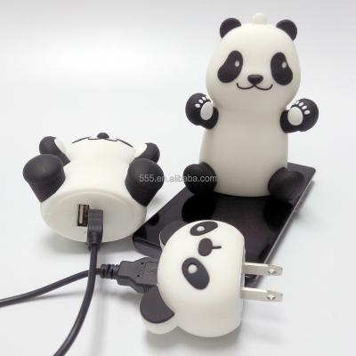 China Plastic cute cartoon power bank high capacity panda shape power bank for smart phones for sale