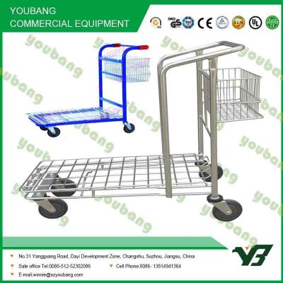 China Logistic Storage Steel heavy duty flat cart trolley for warehouse  zinc and plastic coated for sale