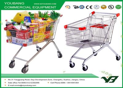 China Four Wheeled High Capacity Supermarket Shopping Trolley , retail shopping carts for sale