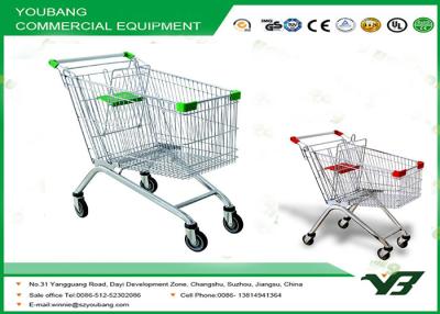 China Easy moving Chrome Supermarket Shopping Trolley Carts With Safety Belt for sale