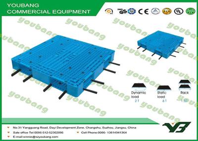 China Pálete plástica resistente recicl da rede do HDPE com tubo de aço único RoHS enfrentado à venda