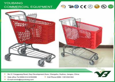 China Custom made Unfoldable Supermarket Shopping Trolley with wheels , red color for sale