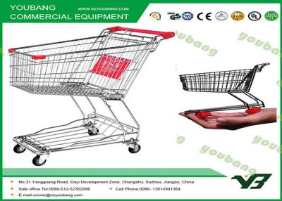 China Large Capacity Asian Style Supermarket Shopping Trolley / Steel Shopping Cart for sale