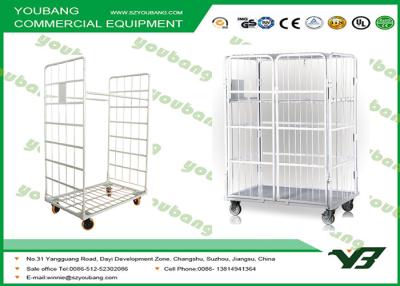 China Platform Movable Metallic Steel Warehouse Trolley  / logistic cart Chrome Plated for sale