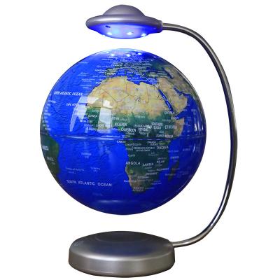 China Creative Suspended Gift Making 8 Inch Suspended Rotating World Map Led Floating Globe Levitating Earth Magnetic Levitation Lightweight for sale