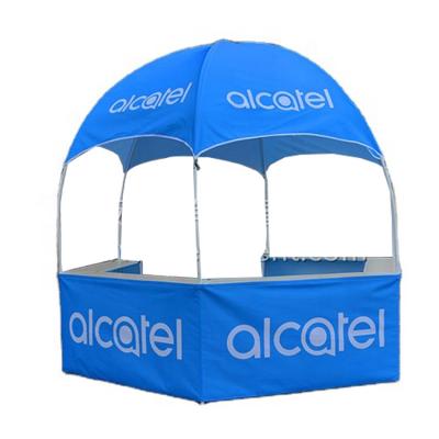 China White Powder Coated Steel Hexagon Foldable Dome Kiosk Tent Advertising Canopy Tent for sale