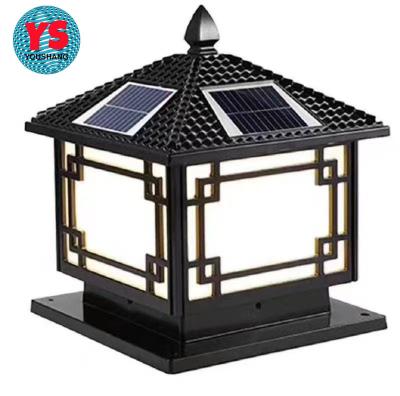 China Villa Garden Main Gate Solar Pillar Light Solar Powered Garden Out door IP65 Waterproof Post Fence Lamp Outdoor 3W Solar Garden Lights for sale