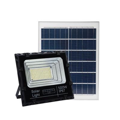 China Garden New Outdoor projector lamp IP67 Waterproof SMD2835 55w 75w 500w dimmable Led Solar Flood Light for garden for sale