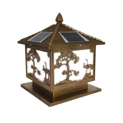 China Villa Garden Good Quality Factory Directly Big Light Led Lighting Powered  Garden Lights Gate Solar Pillar Lamp Outdoor for sale