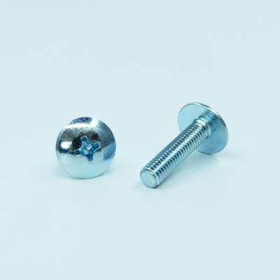 China Metric Galvanized Cross Bolt Cross Large Head Flat Head Mushroom Screw Large Flat Head Fasteners Threaded Rod Tg Bolts for sale