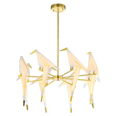 China Modern Nordic Designer Creative Origami Bird Art Pendant Lamp Crane Chandelier Post Modern Restaurant Bar Living Room Light for sale