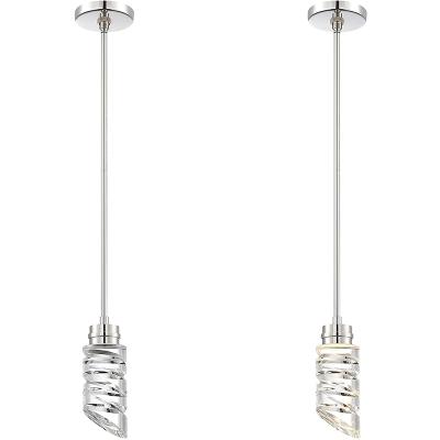 China 1 Light Modern K9 Crystal Pendant Light in Polished Nickel Silver Finish with 8W Dimmable LED for sale