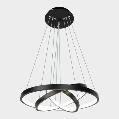 China Custom Classic Indoor Modern Style Round Chandelier Ring Shape Acrylic LED Classic Pendant Light For Living Room Dining Room for sale