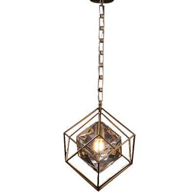 China Creative Art Modern Atmosphere Luxury Postmodern Brass Crystal Pendant Lights Geometric Lamps Living Room Bedroom Dining Room Lights for sale