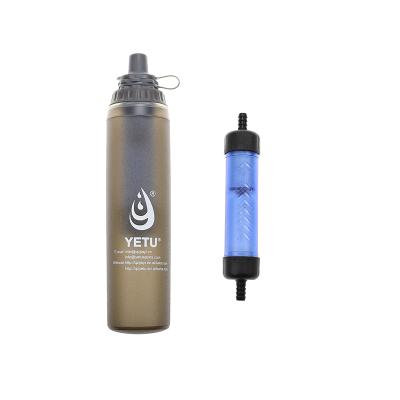 China Outdoor Activities Sports Water Bottle With Filter Survival Drinking Portable Water Filter for sale