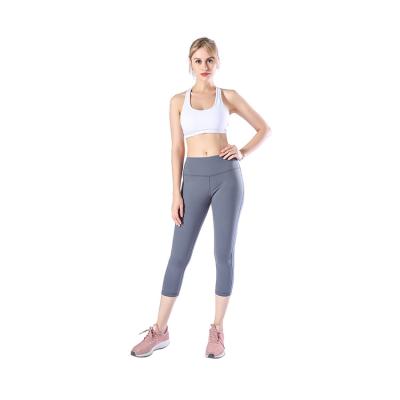 China Wholesale High Quality Ladies Breathable Seven Point Sports Pants Simple Color Women's Gym Yoga Pants for sale