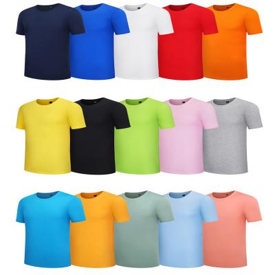 China New T-shirt Anti-Wrinkle Cotton 200gsm 15 Colors Plain Unisex Customizable Men Women White Casual 100% Short Sleeve for sale