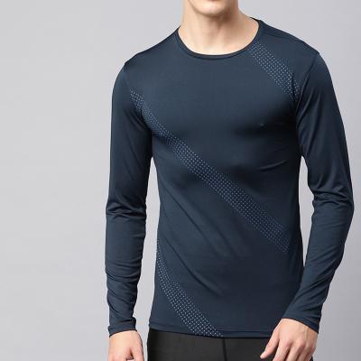 China Long sleeve fashion brand summer sports solid popular running t-shirt fitted custom long sleeve anti-shrink for sale