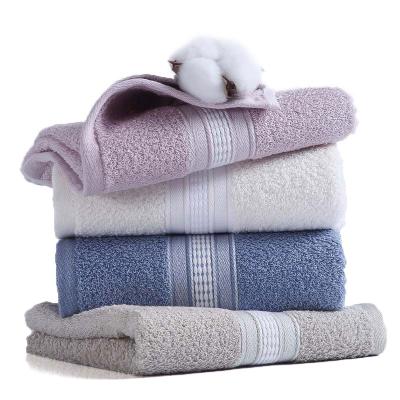 China Viable Best Selling Chic Pure Cotton Simple Towel Bath Towel Set Hotel Can Customize Logo for sale