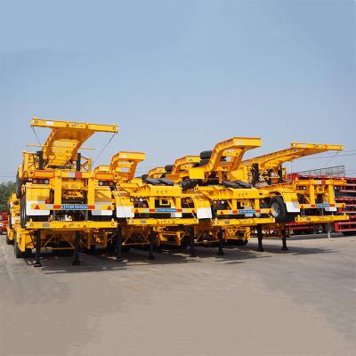 China Skeleton Truck Trailer New 3 Axle 4 Axle 20ft Container Semi Trailer 40ft Chassis For Sale for sale