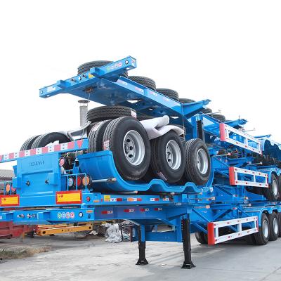 China Skeleton Trailer Truck Axle Cargo Trailer Skeleton Semi Trailer 3 Trailer Container Chassis Semi Truck For Sale for sale