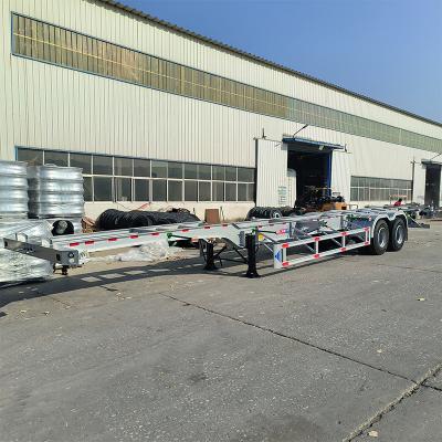 China Truck Trailer 20ft Skeleton Container Semi Trailer 3 Axle Skeleton Semi Trailer Gooseneck Skeleton Semi Trailer for sale