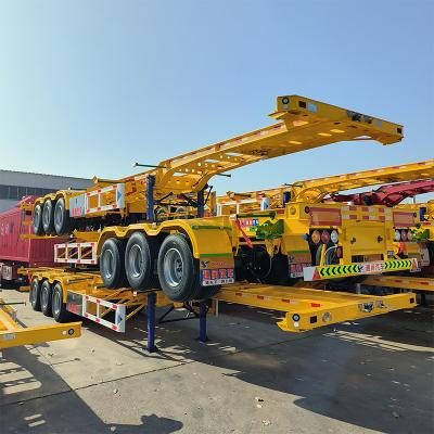 China Truck Trailer 3 Axle 20ft Skeleton Container Semi Trailer Skeleton Gooseneck Trailer 4 Axle Skeleton Semi Trailer Semi for sale