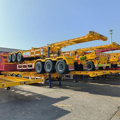 China Semi Truck Trailer 3 Axle 4 Axle 20ft 40ft Container Skeleton Trailer Truck New Skeleton Semi Trailer For Sale for sale