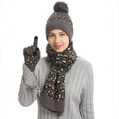 China 2021 mid fashion men and women warm hat and scarf wholesale knitted set for sale