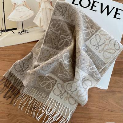 China European new and American wool long cashmere scarf with bib scarf jacquard shawl thick warm cashmere autumn and winter scarf for sale