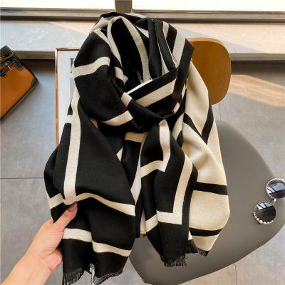 China Retro network autumn and winter female soft style of long institut of statistics celebrity plaid scarf tassel fashion long around for sale