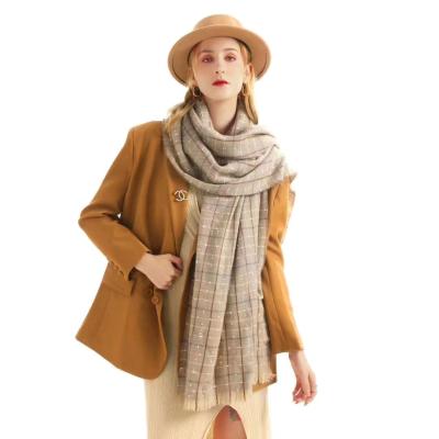 China Fashion Morden Style Other Scarves Ladies Knitted Fashion Plaid Custom Scarf For Women Hijab for sale